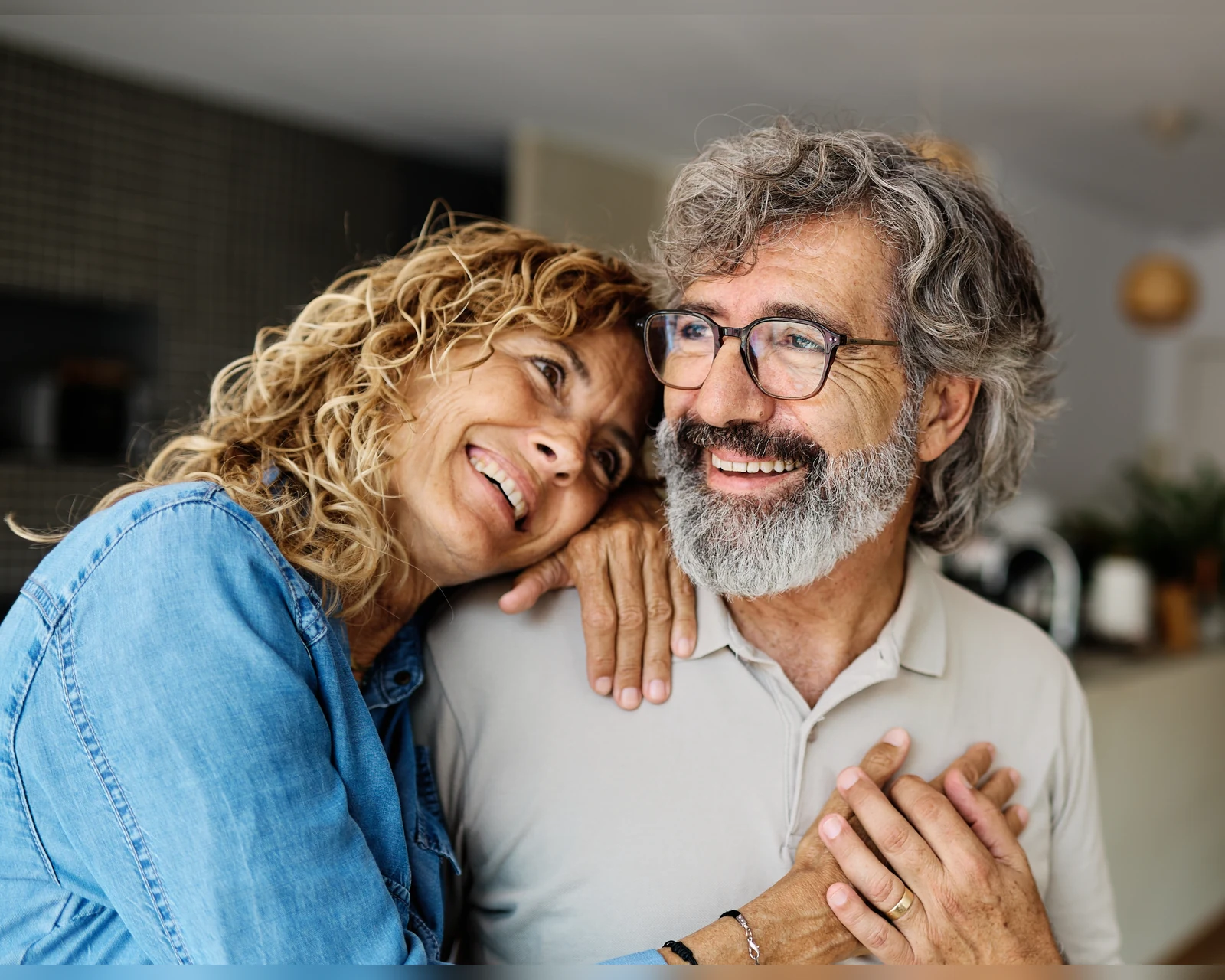 Smiling older couple