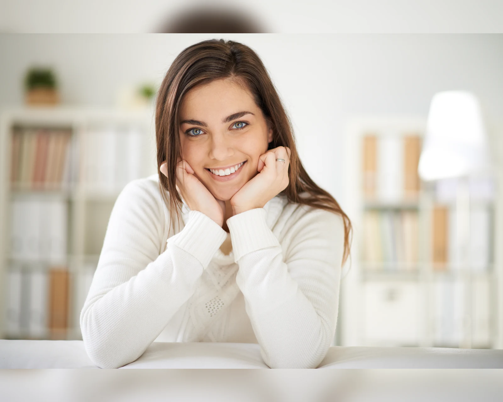 Smiling patient with bright teeth