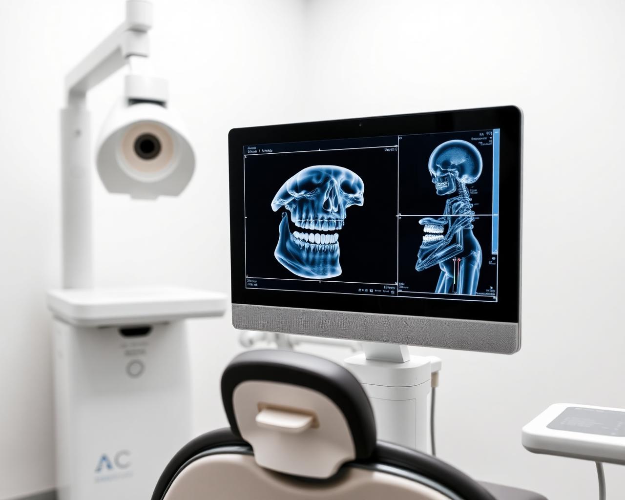 Chairside monitor displaying three-dimensional dental imaging